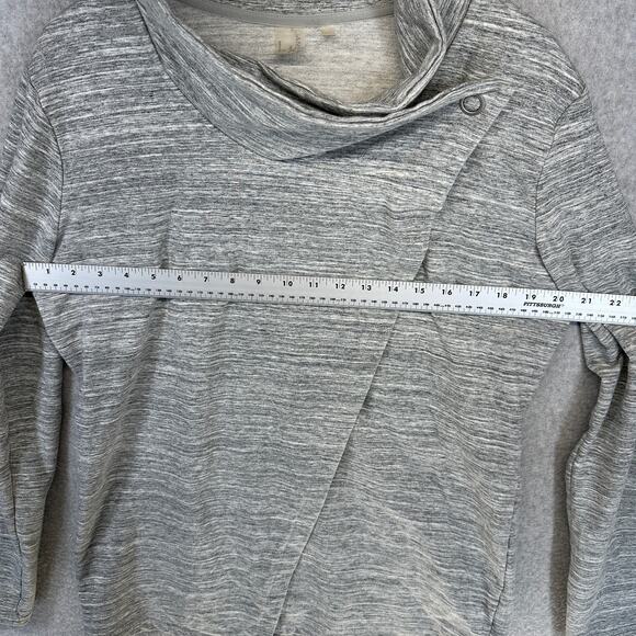 Danskin French Terry Bliss Wrap Sweater Women Size XL Heather Gray Cardigan Snap - Picture 13 of 15